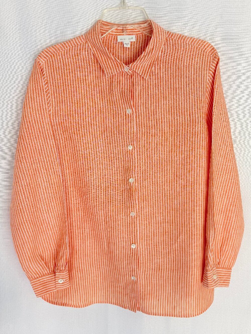 Pure Linen J JILL Striped Linen Long Sleeve Shirt